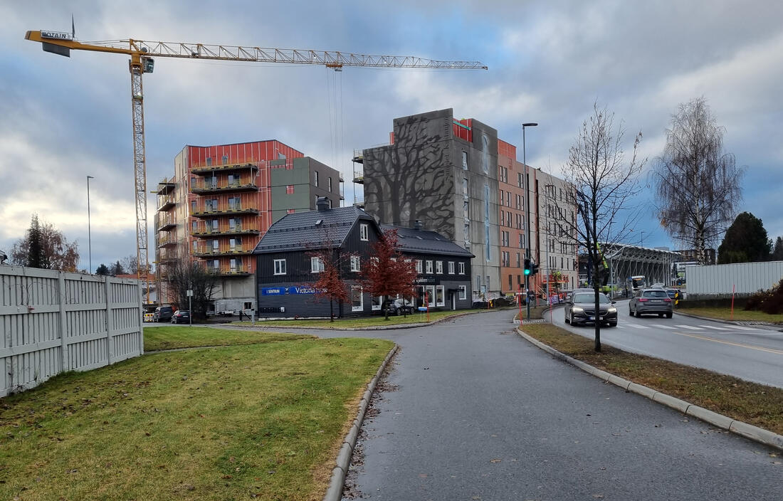 Foto fra strekningen i Vangsvegen der det planlegges ny gang -og sykkelveg. Foto: Statens vegvesen.
