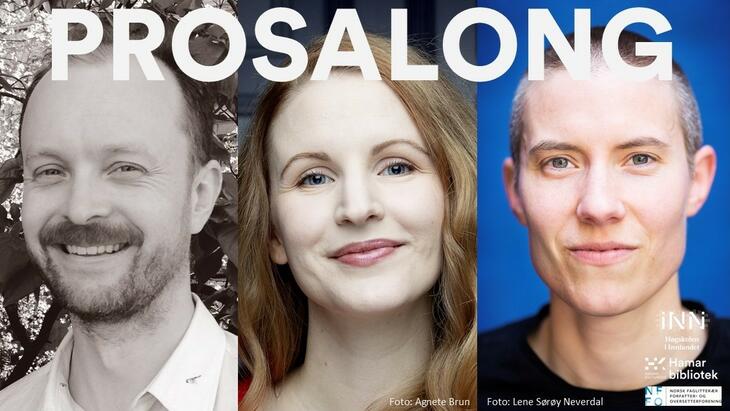 Plakat med tre aktører: Velkommen til en kveld med diskusjon om språkets spinnville liv.